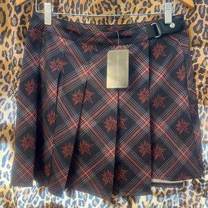 Black and Red Plaid Skirt